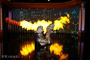 Science Bob's chain-reaction of fire on Jimmy Kimmel Live.