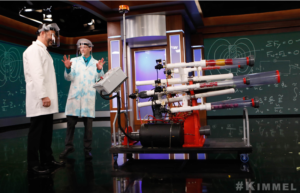 Bob's shares his Instant Salad Cannon with Jimmy Kimmel.