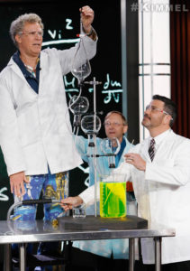 Will Ferrell Jimmy Kimmel & Science Bob demo an Ammonia Fountain